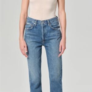 AGOLDE Riley high rise straight cop jeans